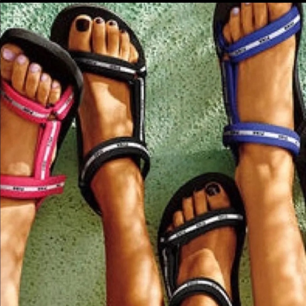Victoria’s Secret Pink Blue Velcro Sandals (just like tevas!)